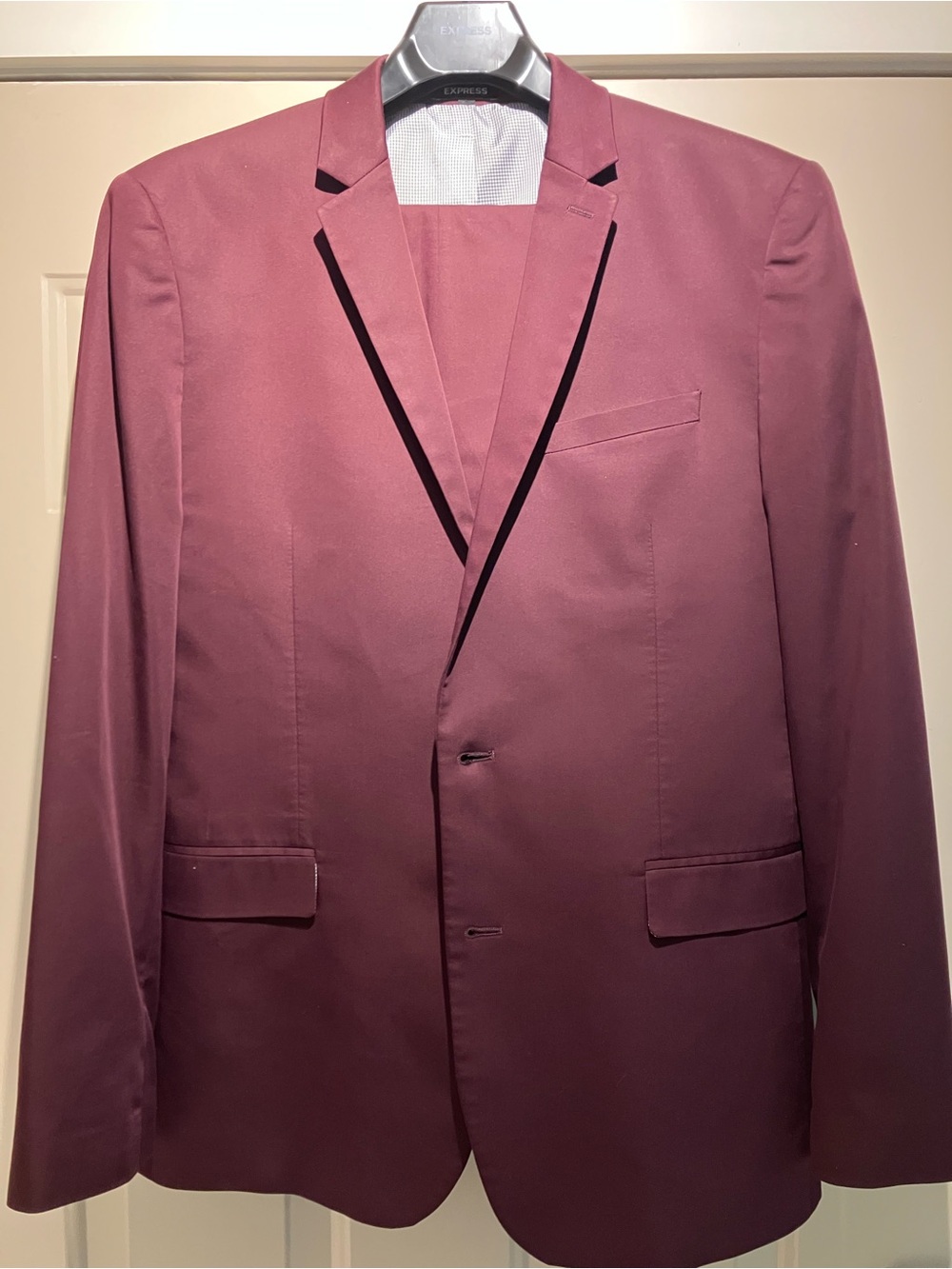 Express Men's Deep Wine/Plum Color Suit/Pant